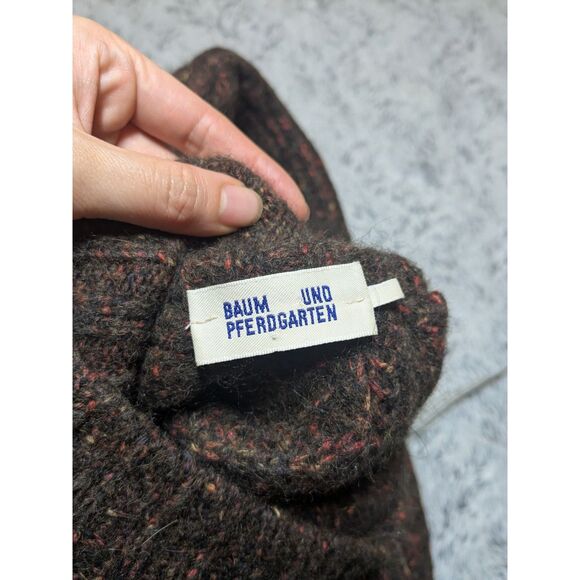 Baum Und Pferdgarten Sweater Turtleneck Alpaca Chunky Wool Brown Women's XS - Picture 3 of 6